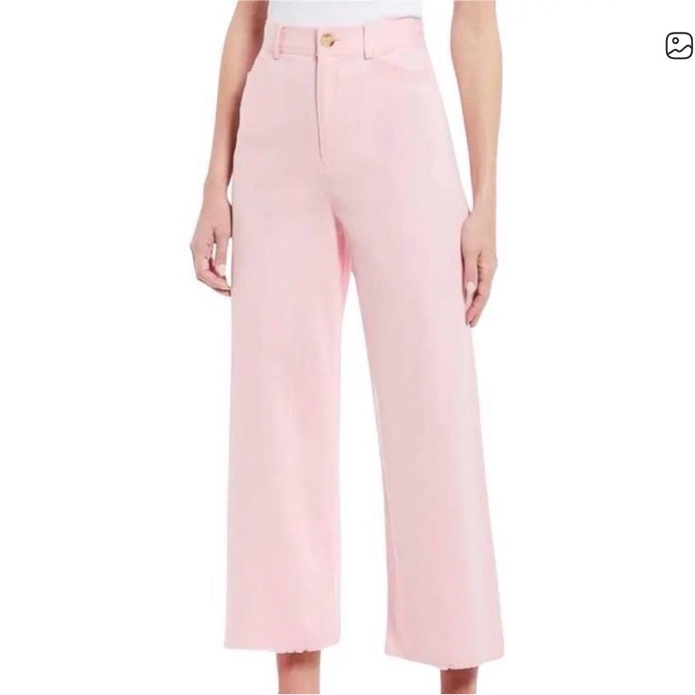 Elegant Blush Wide-Leg Cropped Trousers